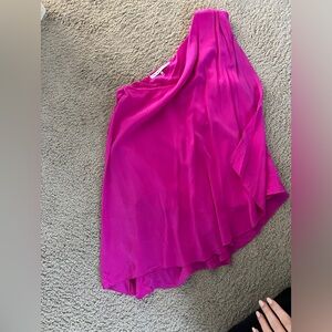 Trina Turk Pink/Fuchsia One Shoulder Blouse Top